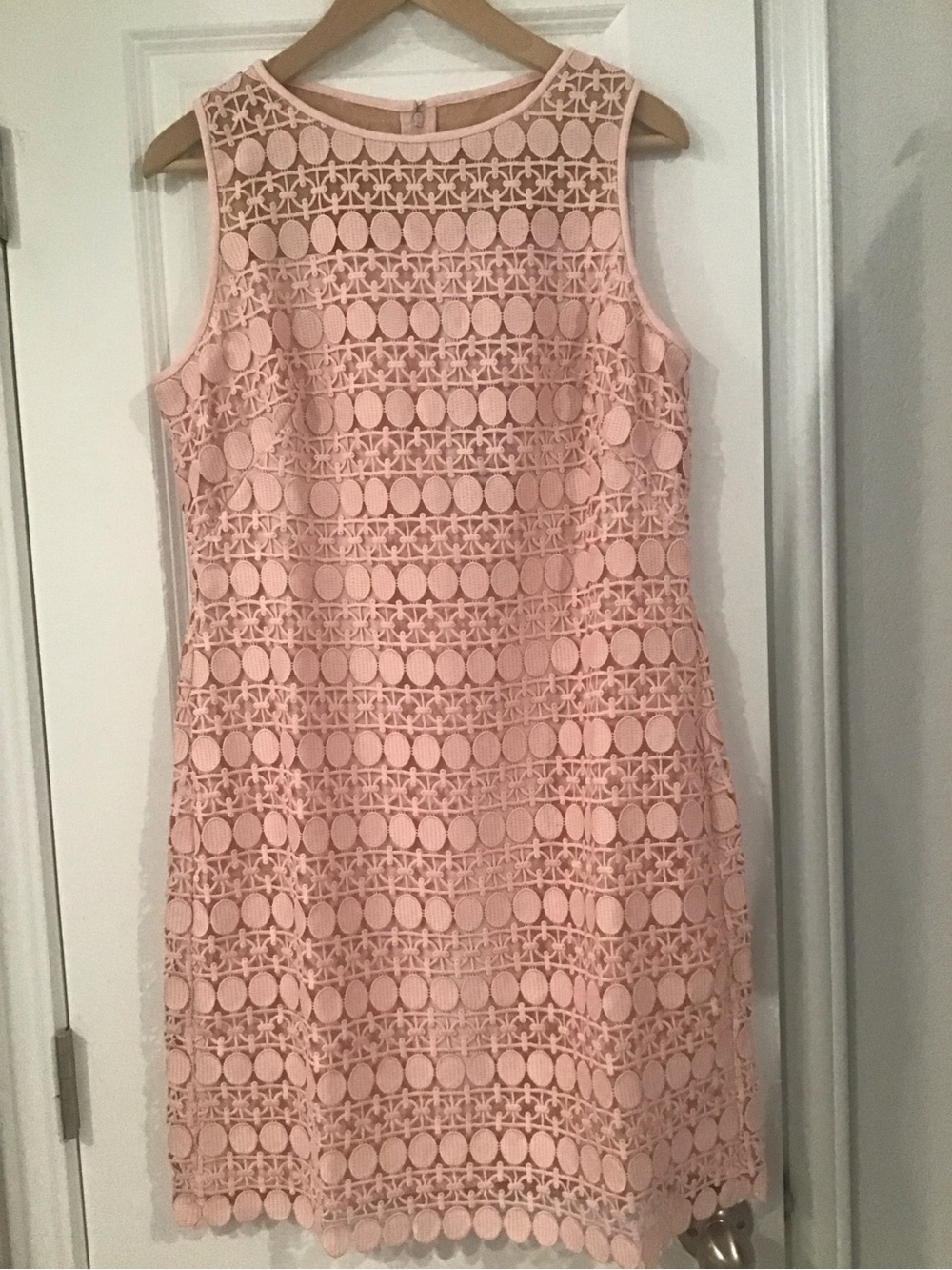 Lauren Ralph Lauren Blush Pink Lace Sleeveless Shift Dress